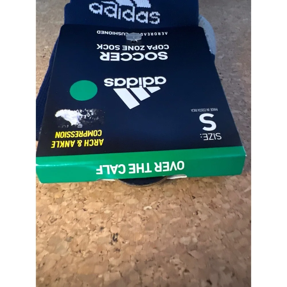 Adidas Copa Zone Cushion IV Soccer Socks Navy Blue Grey Kids Small 5147292B
